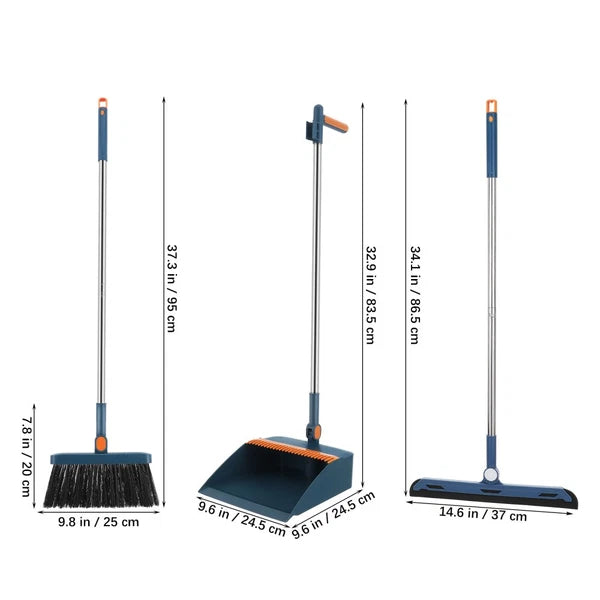 Dust Pan Indoor Cleaning Folding Broom Set Dad Office Cleaner Dustpan-