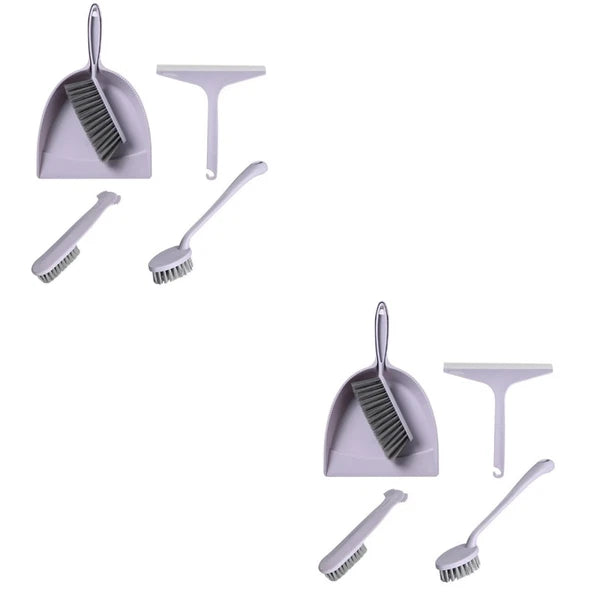 2 Pieces Broom Dustpan Child Small Cleaning Brush for Desk Handheld