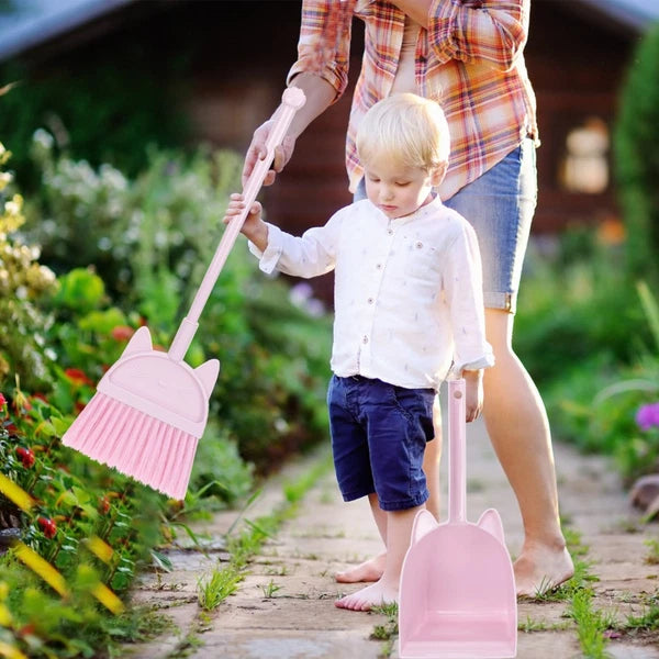 Children's Broom Set Toddler Childs Sweeping Brush Small and Dustpan Mini