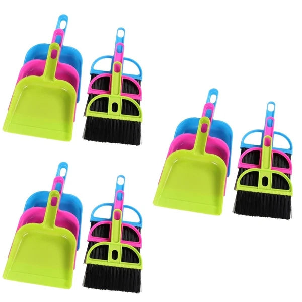 18 Sets Mini Broom and Dustpan Dust Remover Plastic Miniature Keyboard Sweeping