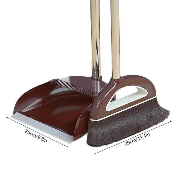 Brooms and Dustpans Sets Dust Pan and Broom with Long Handle Floor Cleaning Set