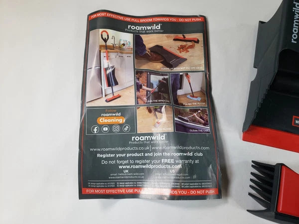 Roamwild Multi-Cleaner Rubber Pull Broom & Dustpan Combo Set for Wet & Dry Mess