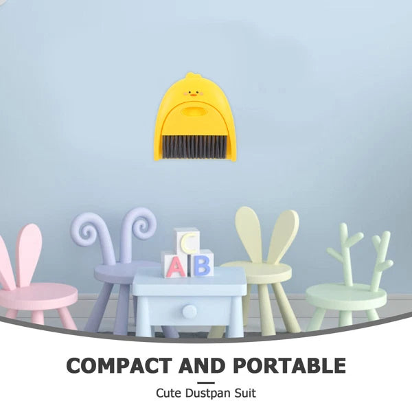 2 Sets Small Broom and Dustpan, Cleaning Kit, Cute-