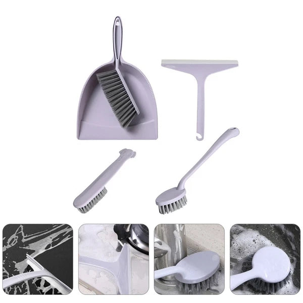 2 Pieces Broom Dustpan Child Small Cleaning Brush for Desk Handheld