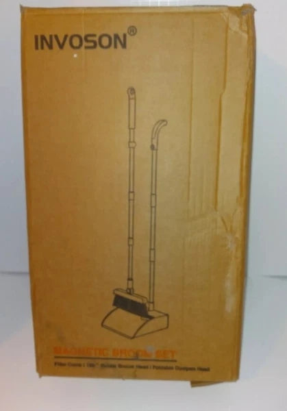 INVOSON Telescopic Broom & Dustpan Set Cleans with Adjustable