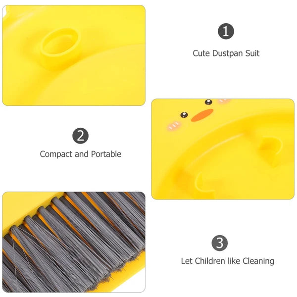 2 Sets Small Broom and Dustpan, Cleaning Kit, Cute-