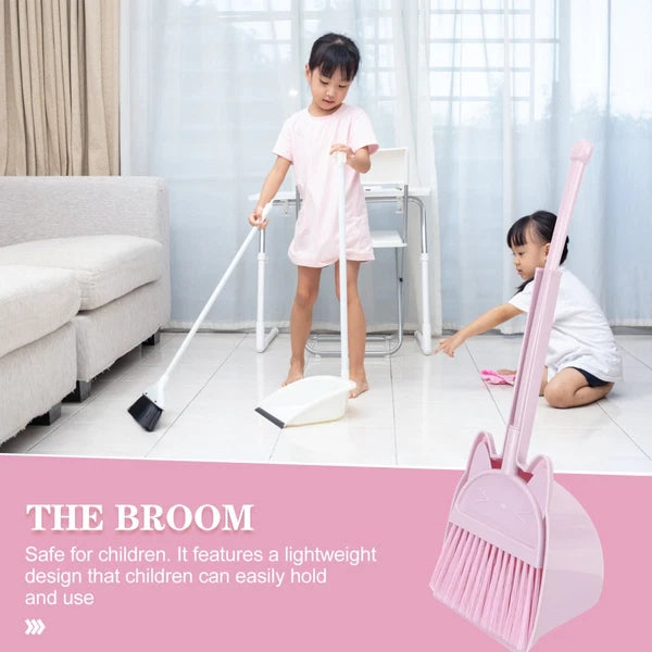 Children's Broom Set Cleaning Kids Childs Sweeping Brush Dustpan Toy Sweeper or