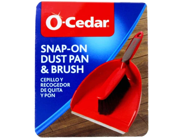O-Cedar Snap-On Dust Pan & Brush Set - 4 Pack